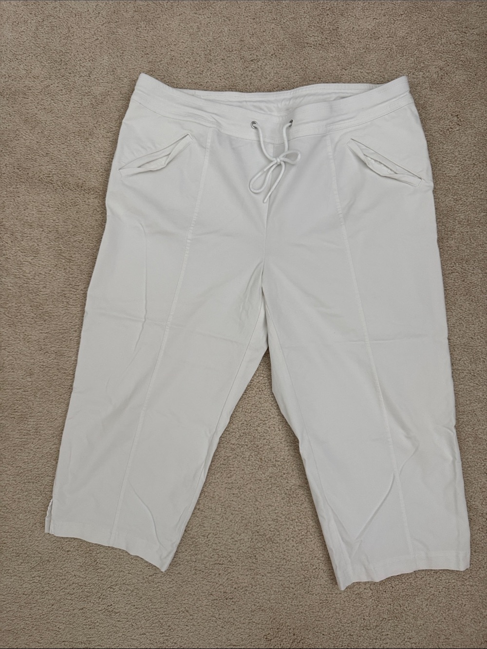 Chico's White Drawstring Bermuda Shorts